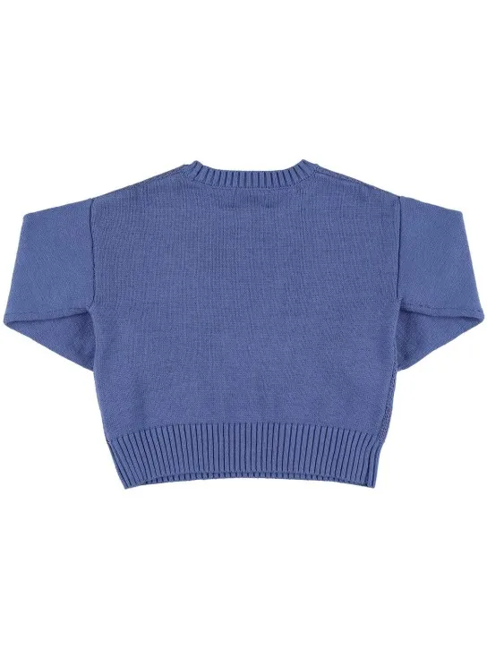 Jellymallow   Cat intarsia wool blend sweater 
