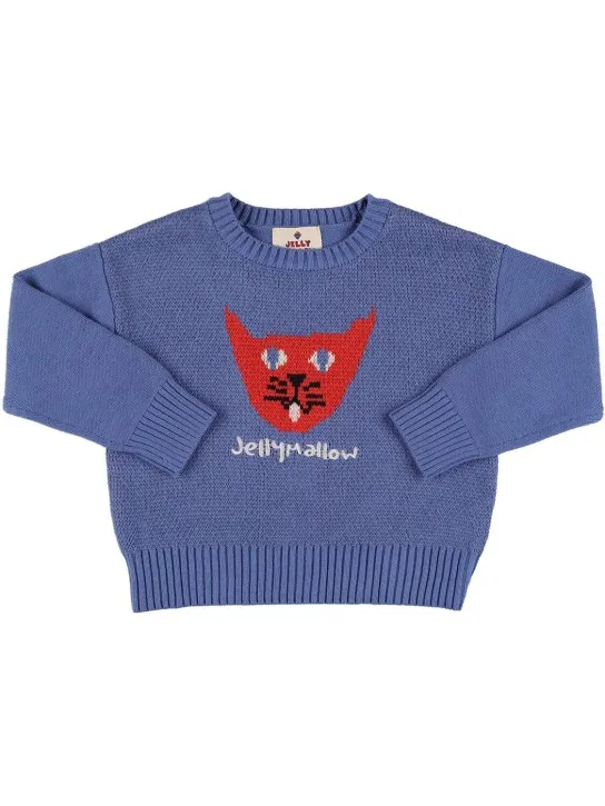 Jellymallow   Cat intarsia wool blend sweater 