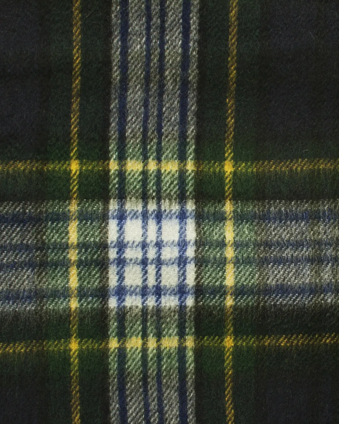 Joshua Ellis Dress Gordon Tartan Ripple Finish Wide Cashmere Scarf