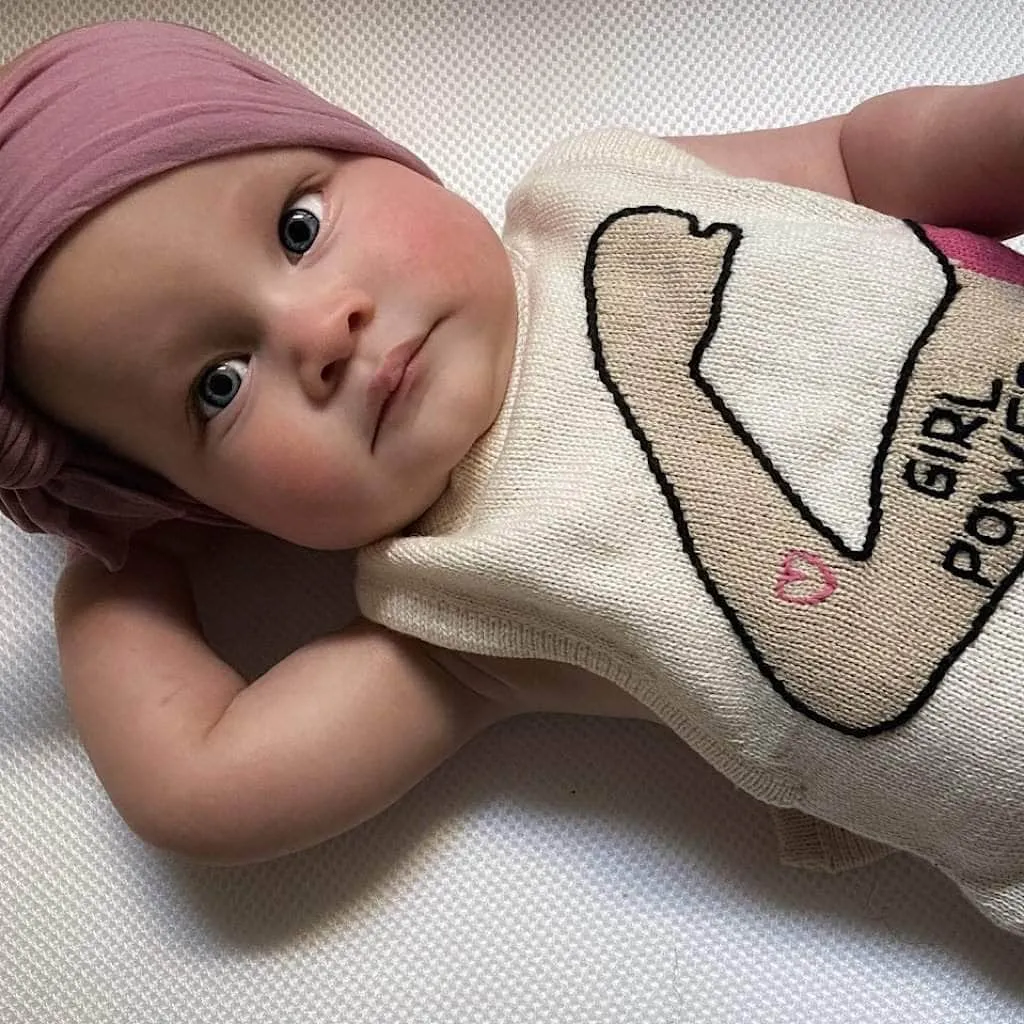 Knit Baby Sleeveless Romper - Girl Power