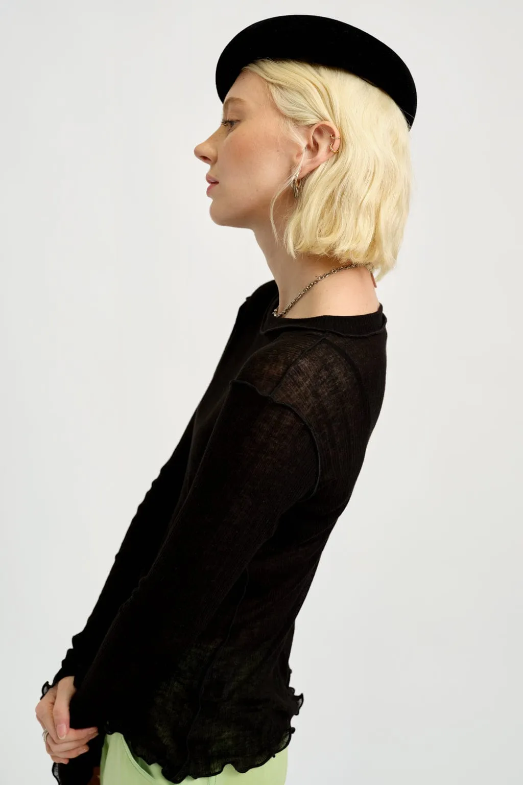 Longsleeve Rib Tee Black
