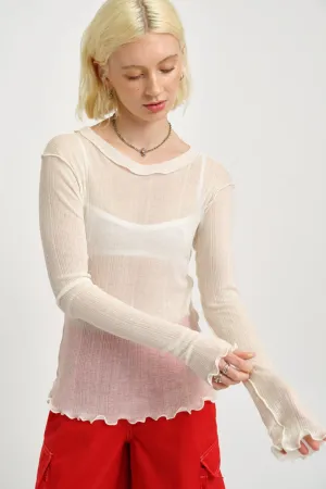 Longsleeve Rib Tee White