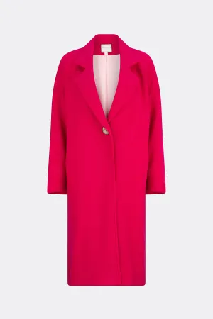 Louanna Soft Merino Wool Coat Pink Hibiscus