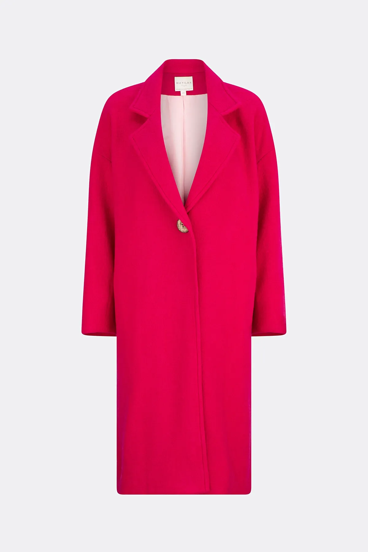 Louanna Soft Merino Wool Coat Pink Hibiscus