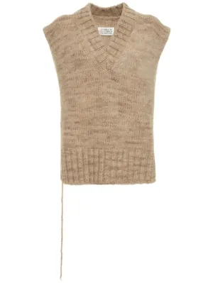 Maison Margiela   Open side alpaca blend knit vest 