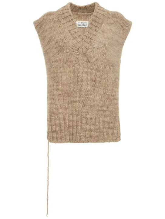 Maison Margiela   Open side alpaca blend knit vest 