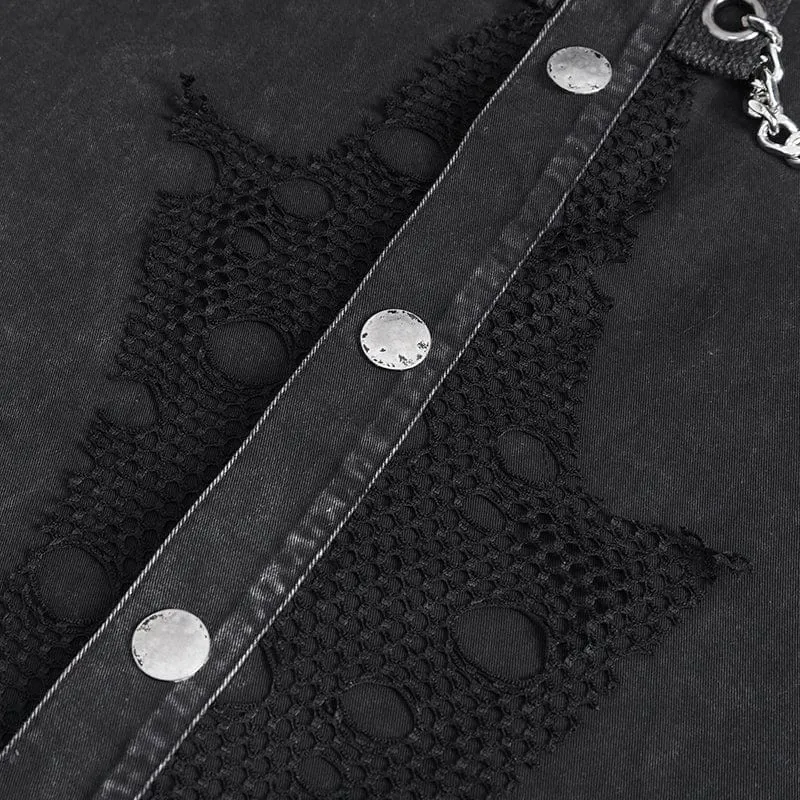 Men's Punk Multi-chain Distressed Vest