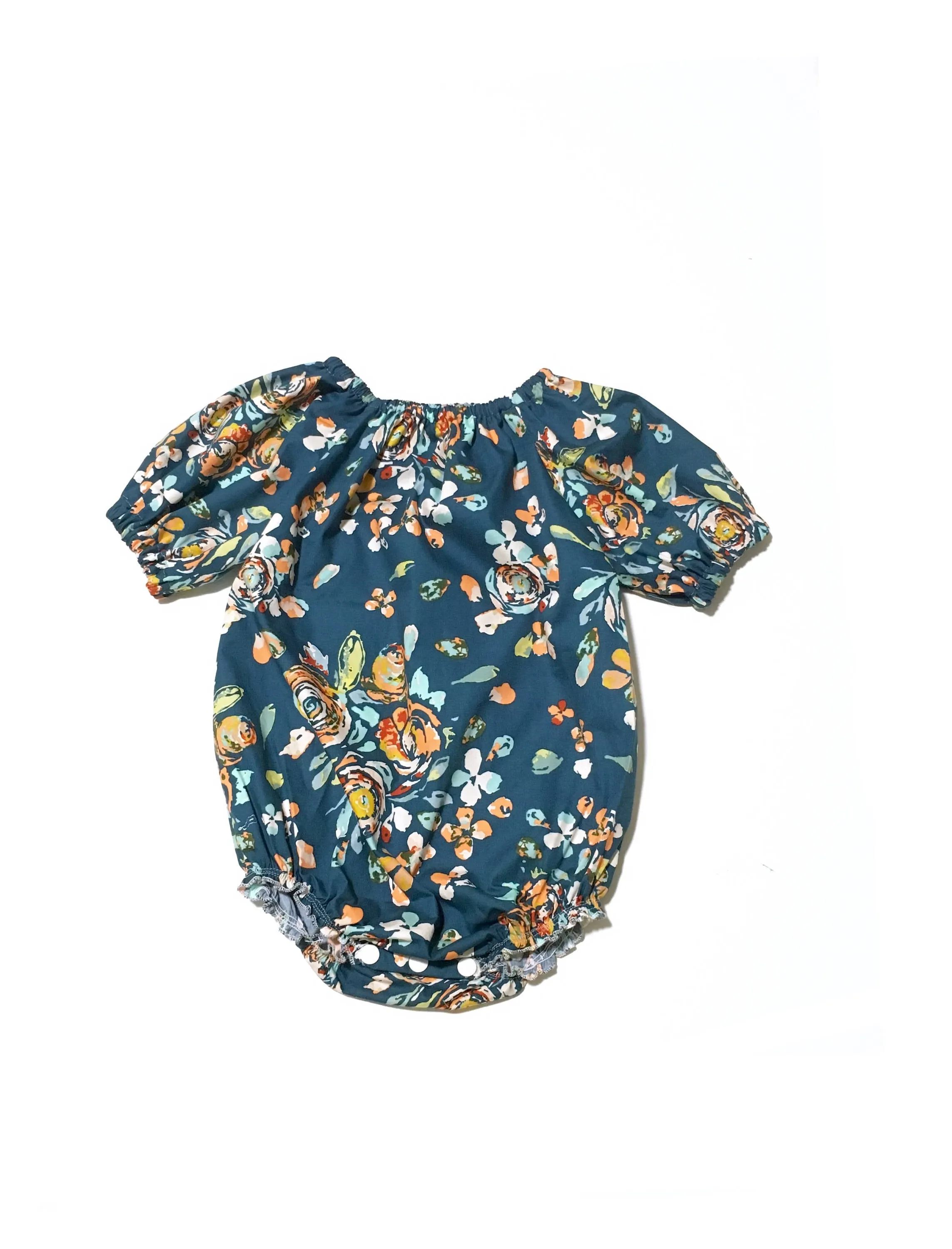 Mint Boho Floral Bubble Romper