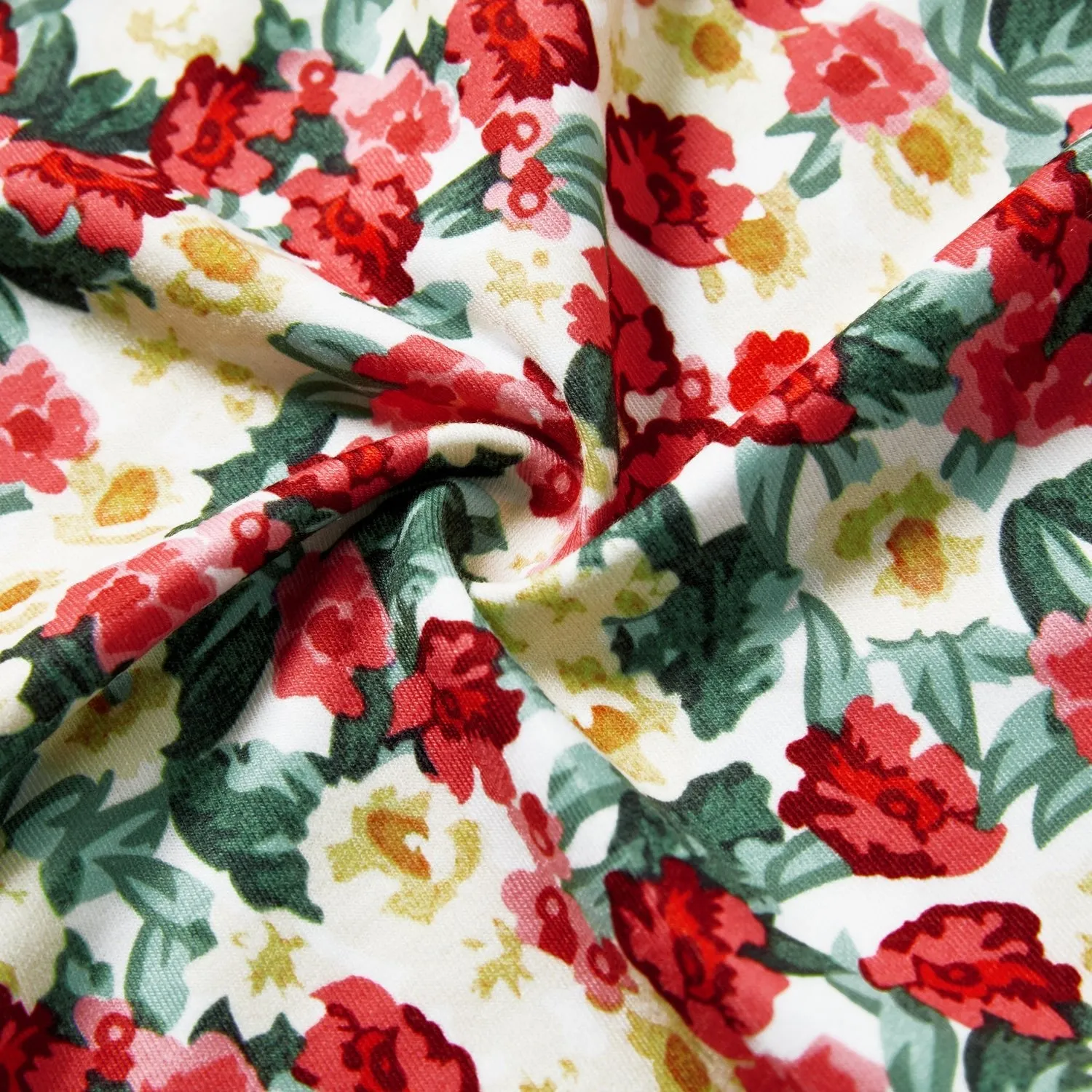 Mommy and Me Floral Print Ruched Side Slip Dresses