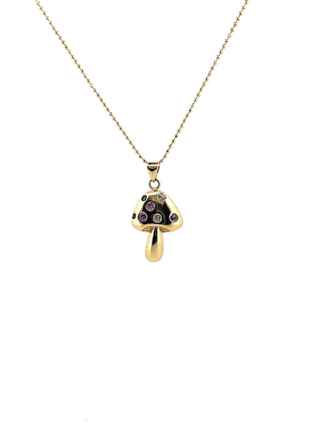 Mushroom Gold Charm Necklace