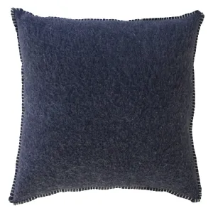 NAVY MERINO WOOL BLEND CUSHION 55cm x 55cm