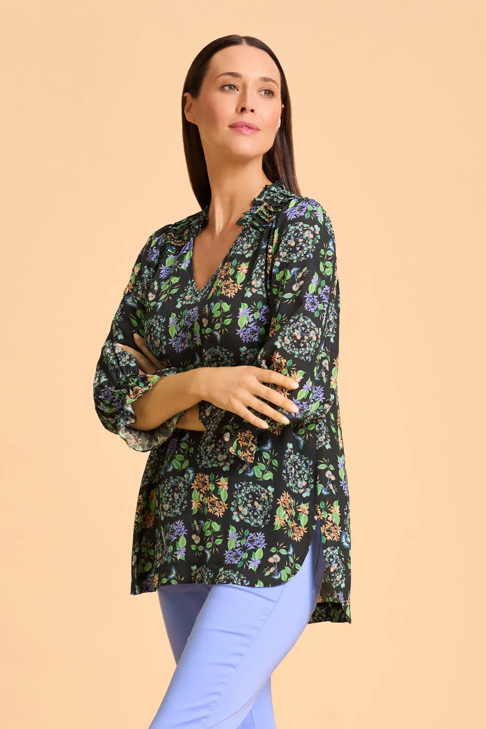 Printed Frill Detail Tunic