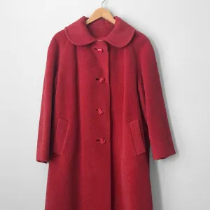Red Alpaca Wool Made in England Coat