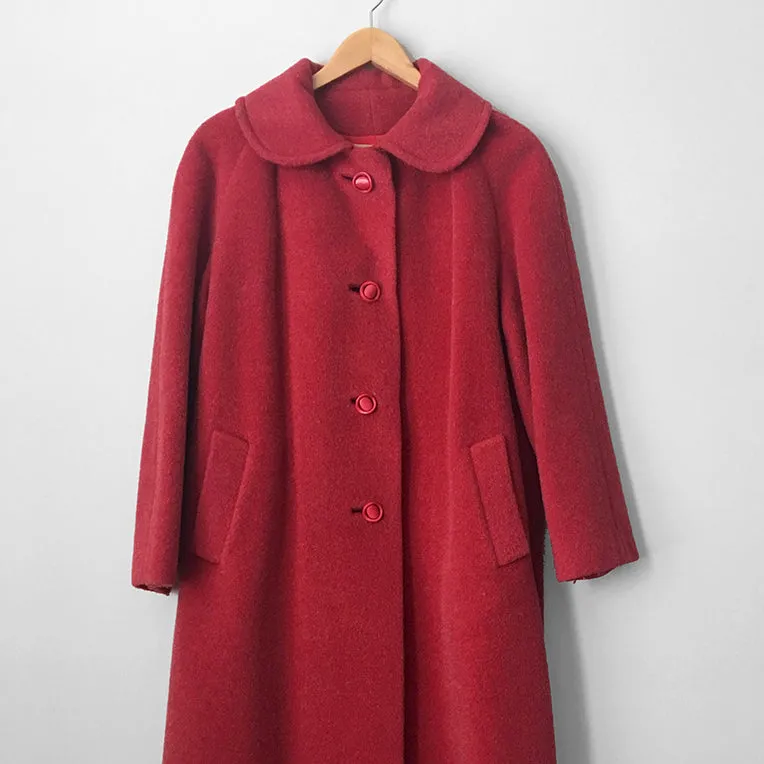 Red Alpaca Wool Made in England Coat