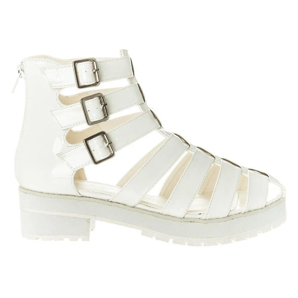 Rome Triple Buckle Cleated Sole Gladiator Sandal