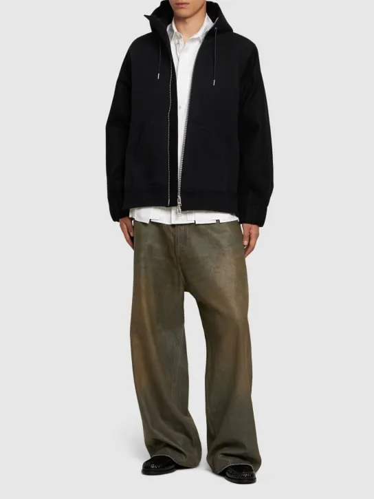 Sacai   Cotton blend zip hoodie 