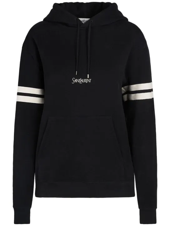 Saint Laurent   Embroidered cotton hoodie 