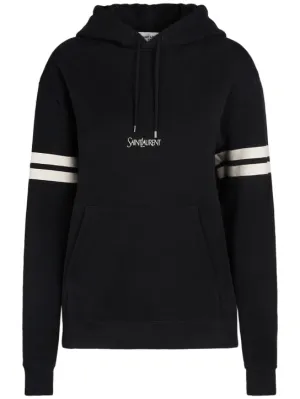 Saint Laurent   Embroidered cotton hoodie 