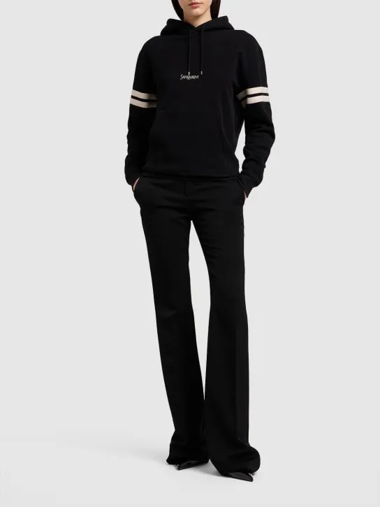 Saint Laurent   Embroidered cotton hoodie 