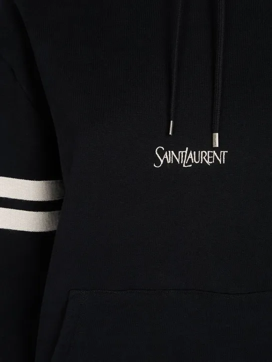 Saint Laurent   Embroidered cotton hoodie 