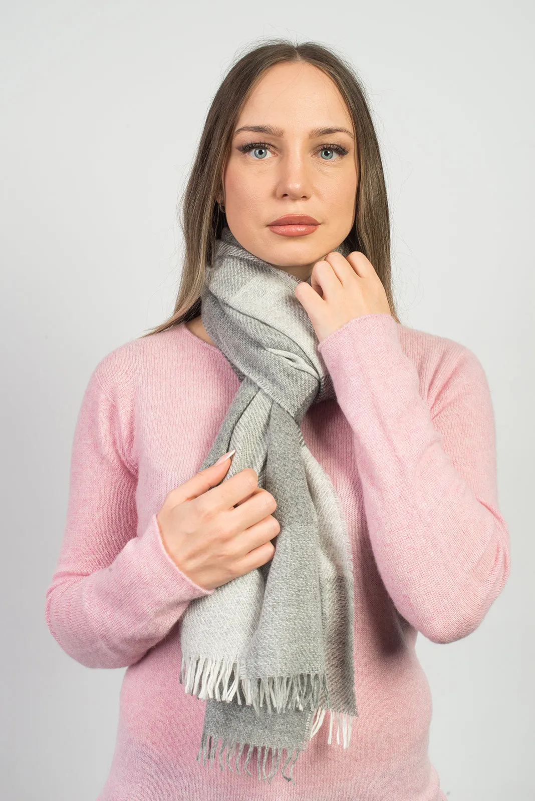 Sciarpa a quadri misto cashmere