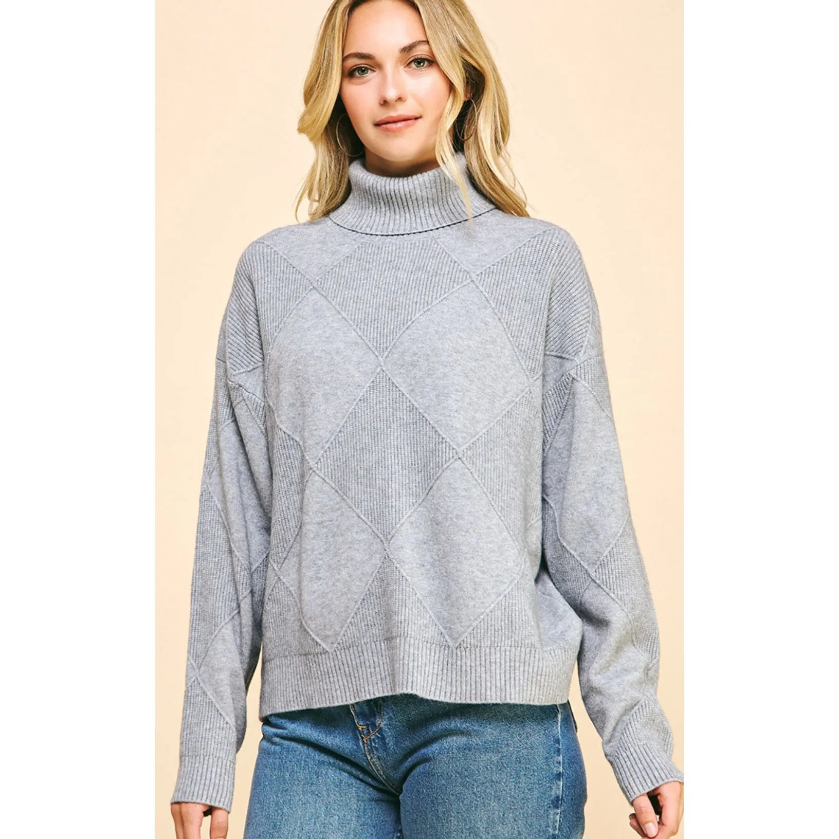 Shae Grey Turtleneck PINCH Sweater