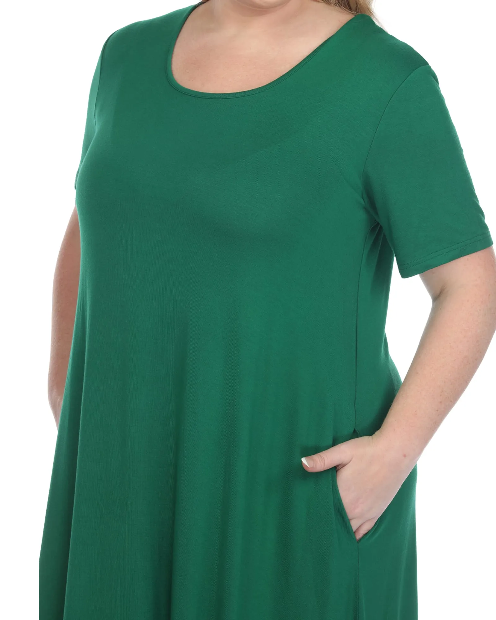 Short Sleeve Midi Dress | Green