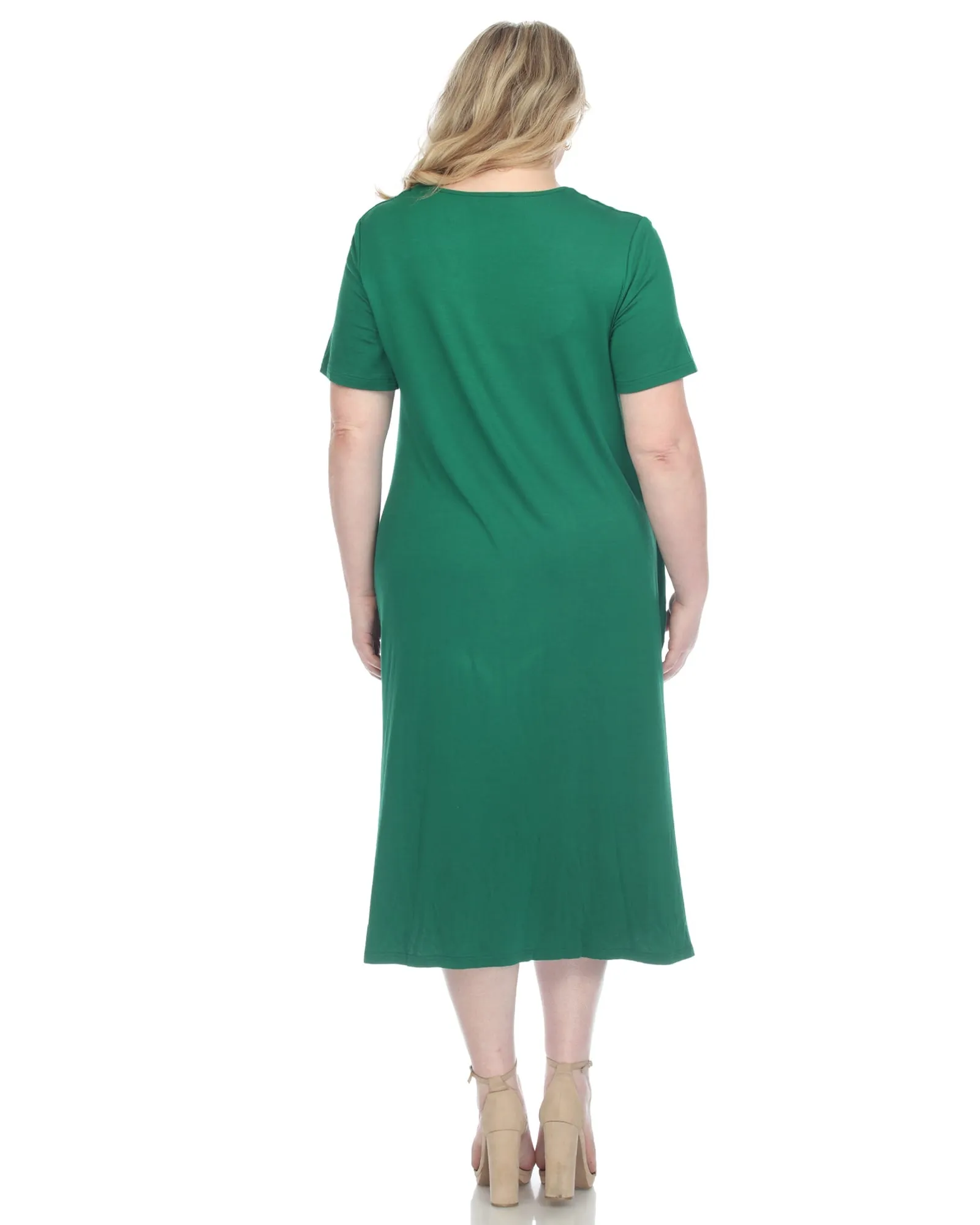 Short Sleeve Midi Dress | Green