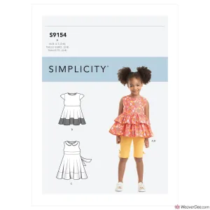 Simplicity Pattern S9154 Children's Dress, Top, Tunic & Leggings