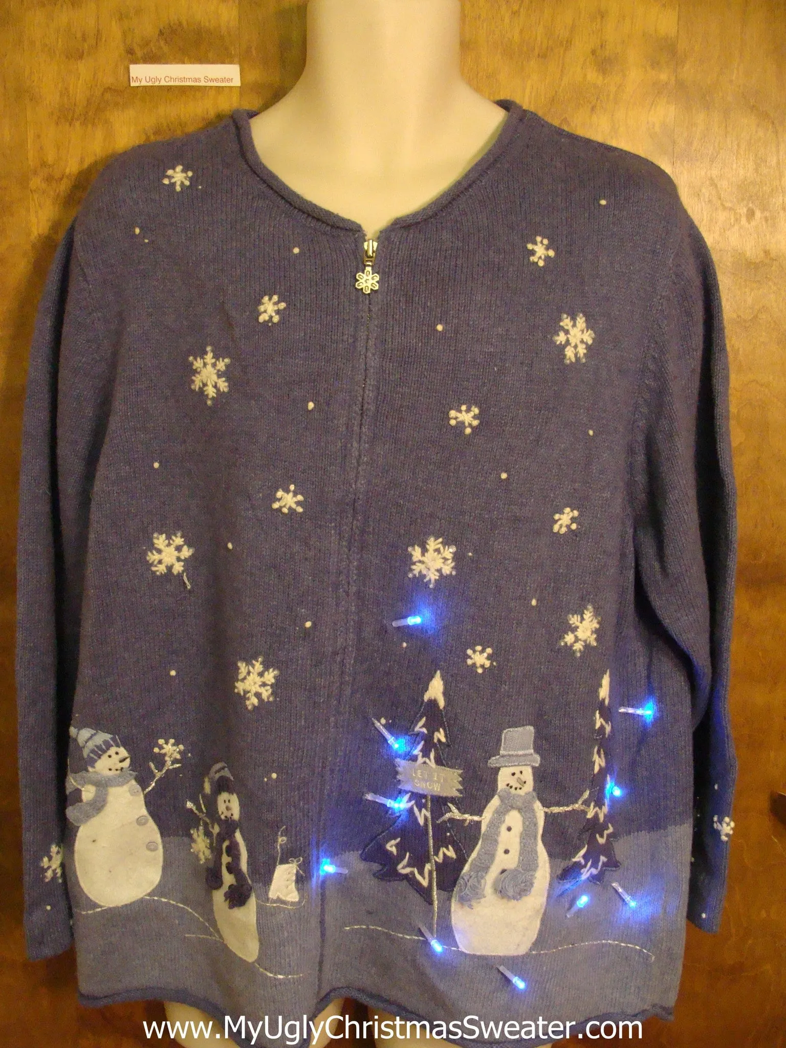 Snowman Pregame Party Cute Christmas Sweater with Lights