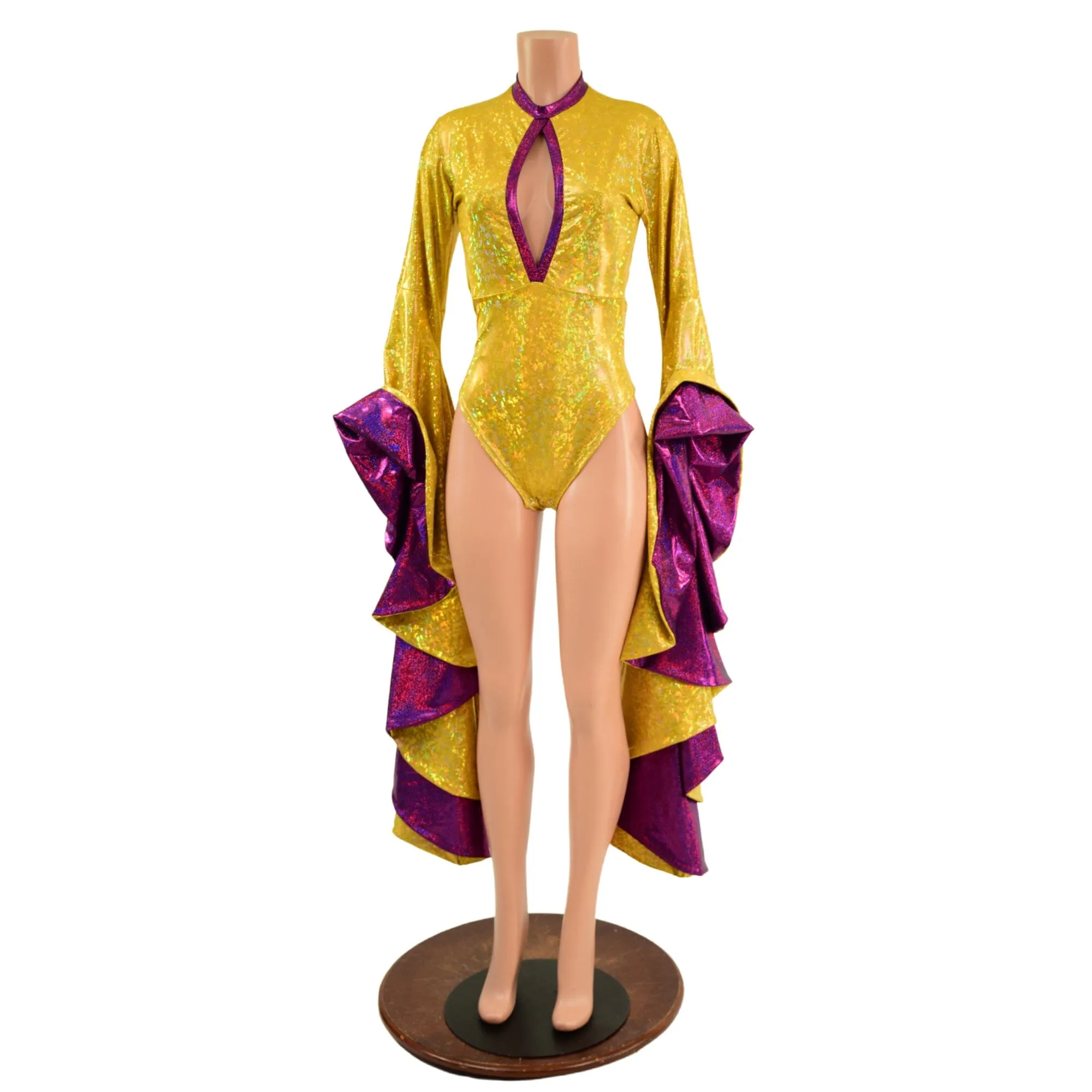 Sorceress Sleeve Romper with Keyhole Neckline