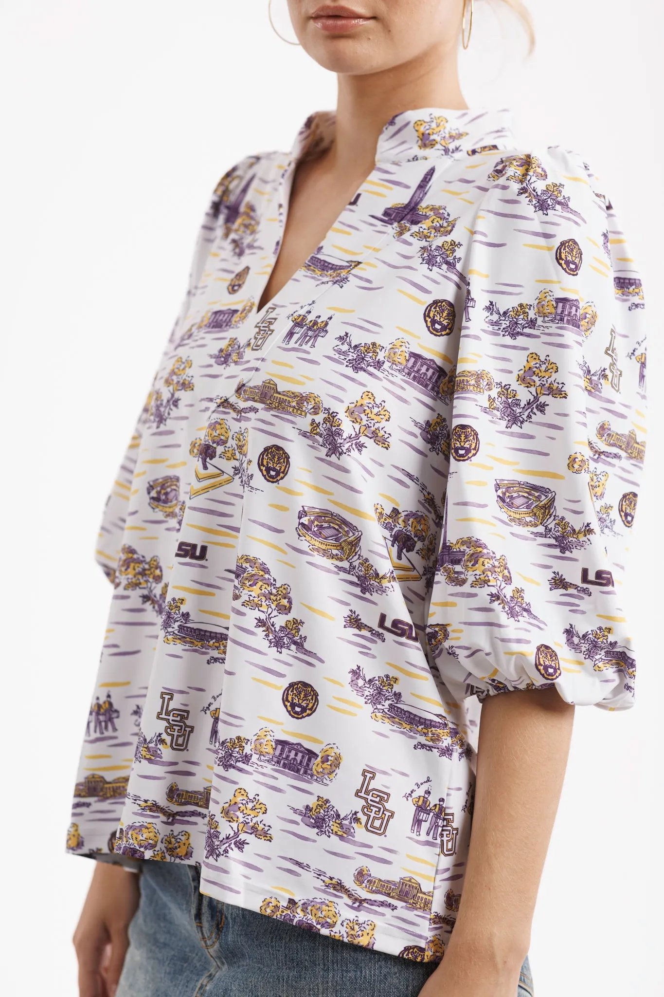 The Eliza Top - LSU Toile