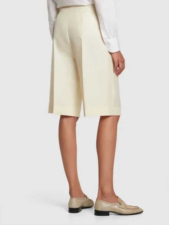 The Row   Flash wool &amp; silk twill shorts 