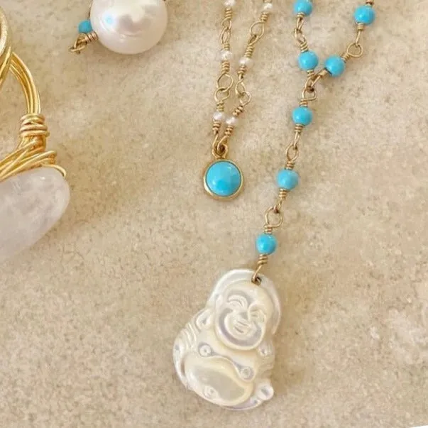 Turquoise Necklace with Buddha