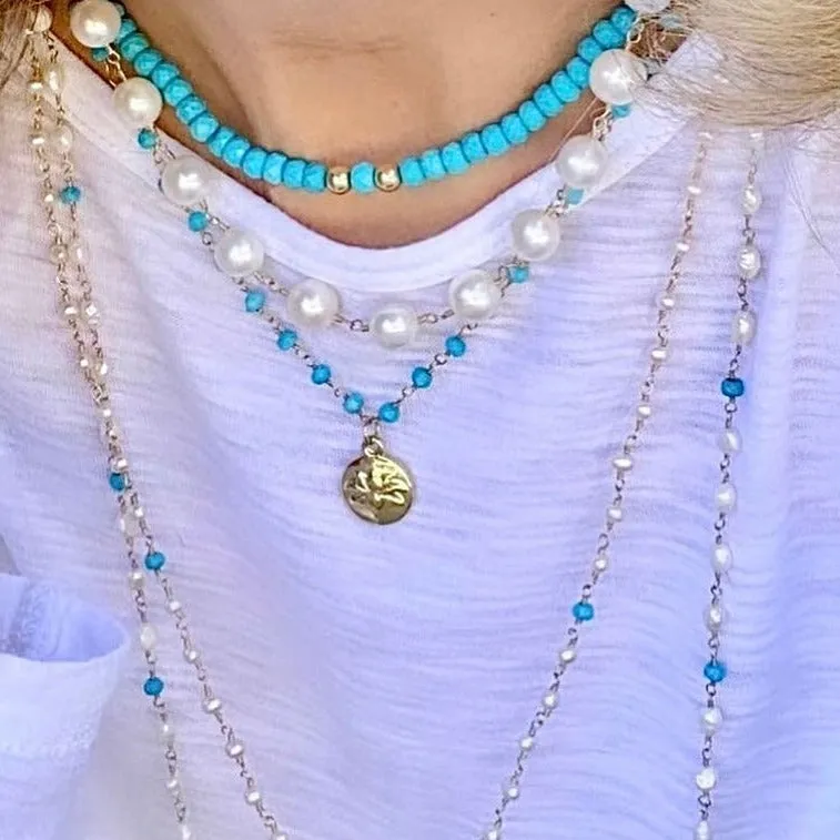 Turquoise Necklace with Lotus
