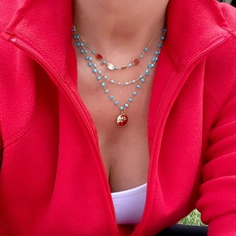 Turquoise Necklace with Lotus