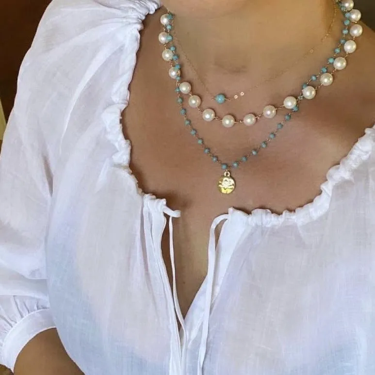 Turquoise Necklace with Lotus