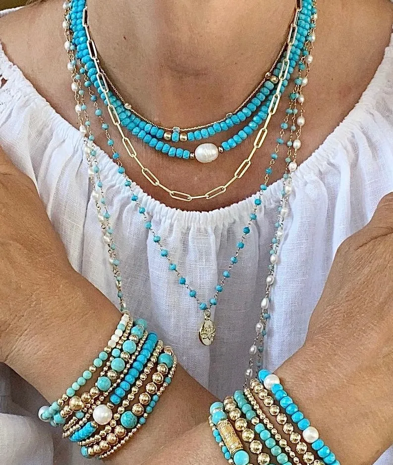 Turquoise Necklace with Lotus