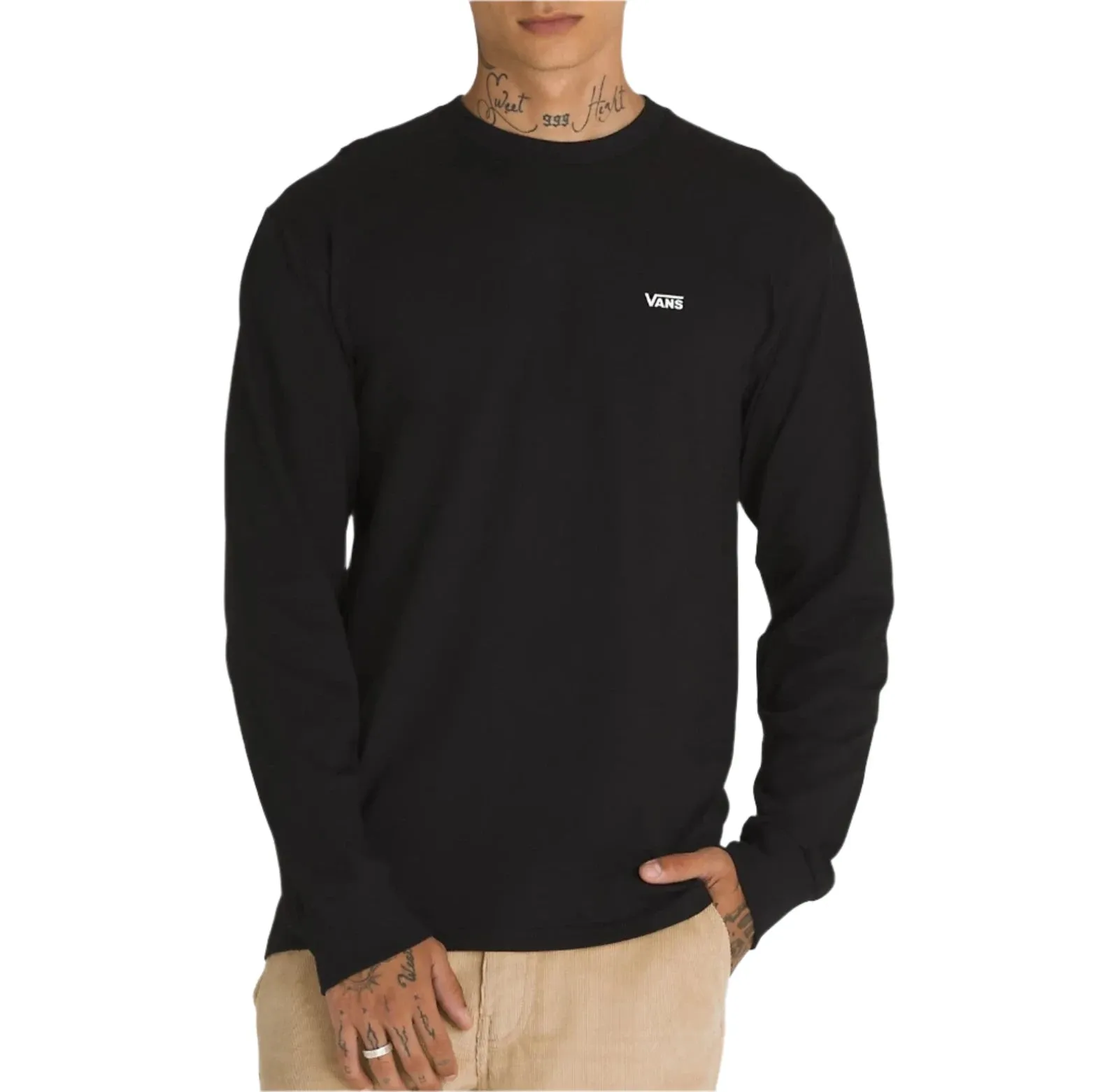 Vans Mens Left Chest Logo Long Sleeve T-Shirt