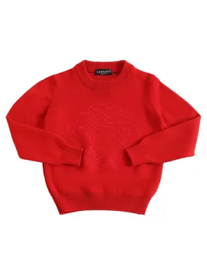 Versace   Medusa embroidery wool sweater 