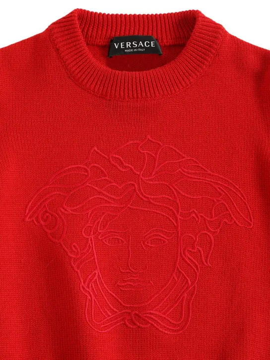 Versace   Medusa embroidery wool sweater 