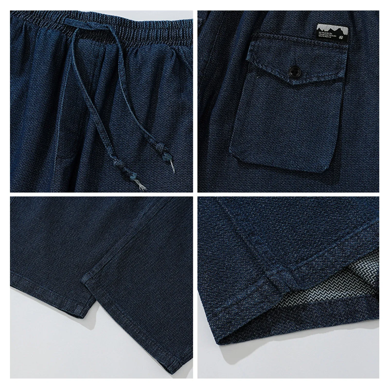 Vintage Japanese Heavy Denim Trousers Loose Straight Dark Blue