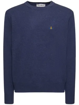 Vivienne Westwood   Logo embroidery mohair knit sweater 