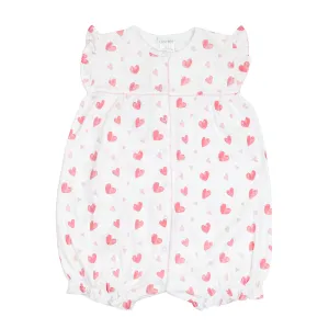 Watercolor Hearts printed Romper | Baby Girl