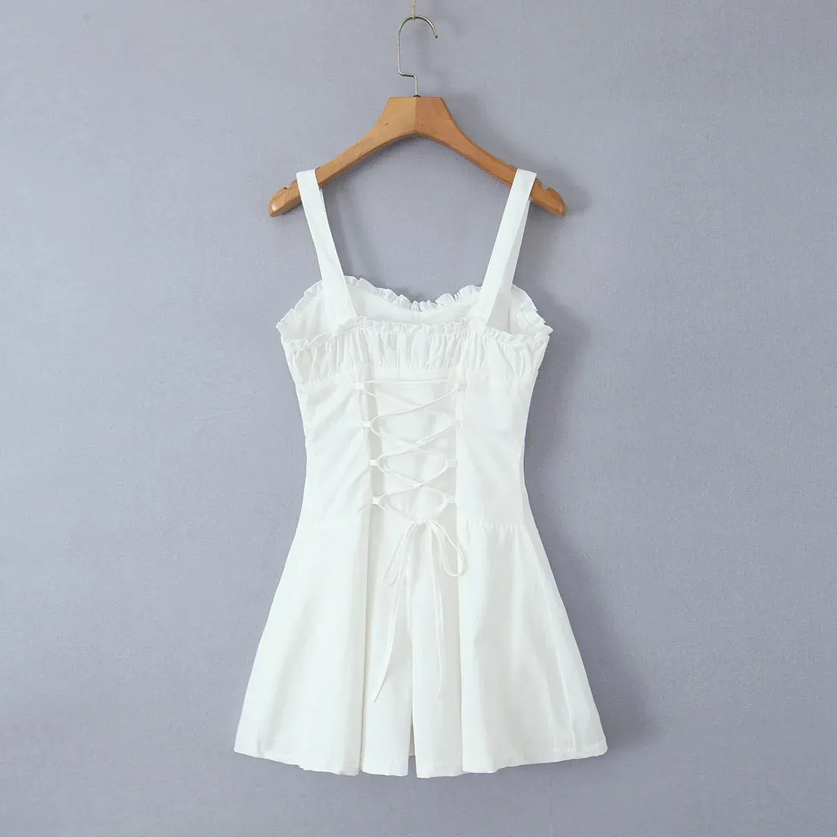 White Corset Stylish Strap Romper
