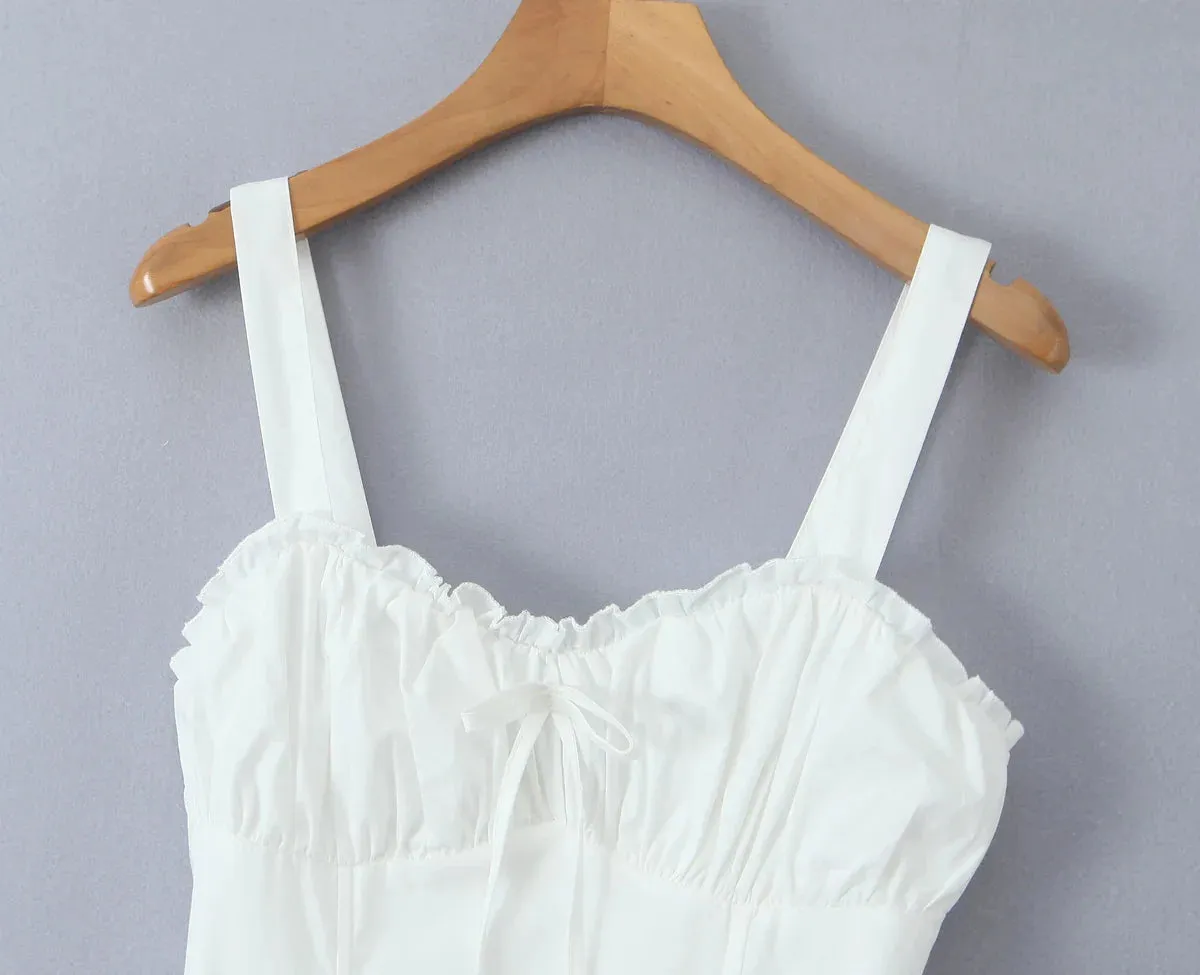 White Corset Stylish Strap Romper