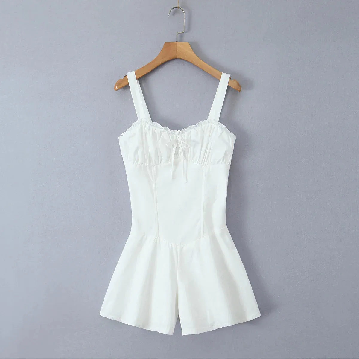 White Corset Stylish Strap Romper