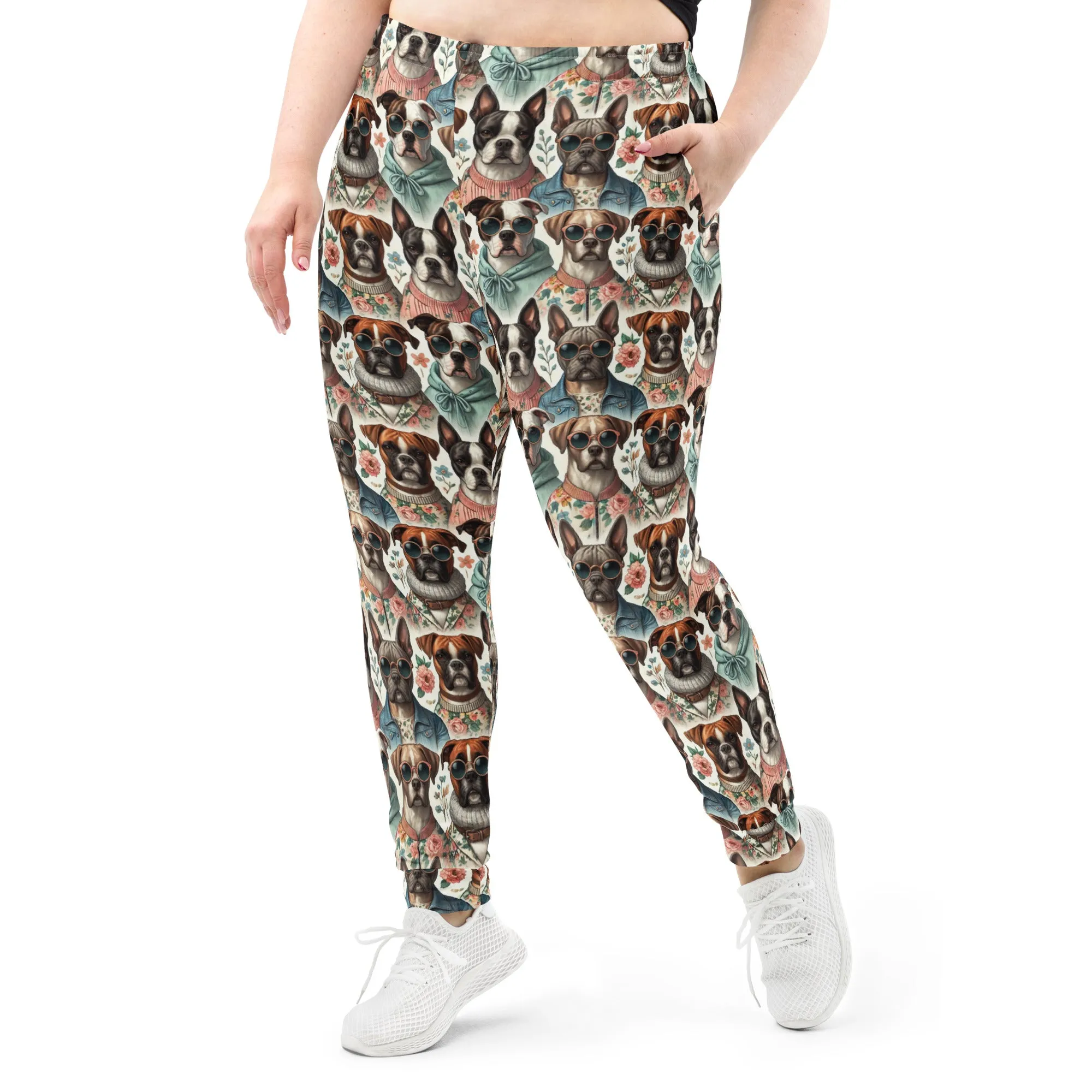 Women’s Slim Fit Joggers with Boxer, Boston Terrier, & Frenchie Print