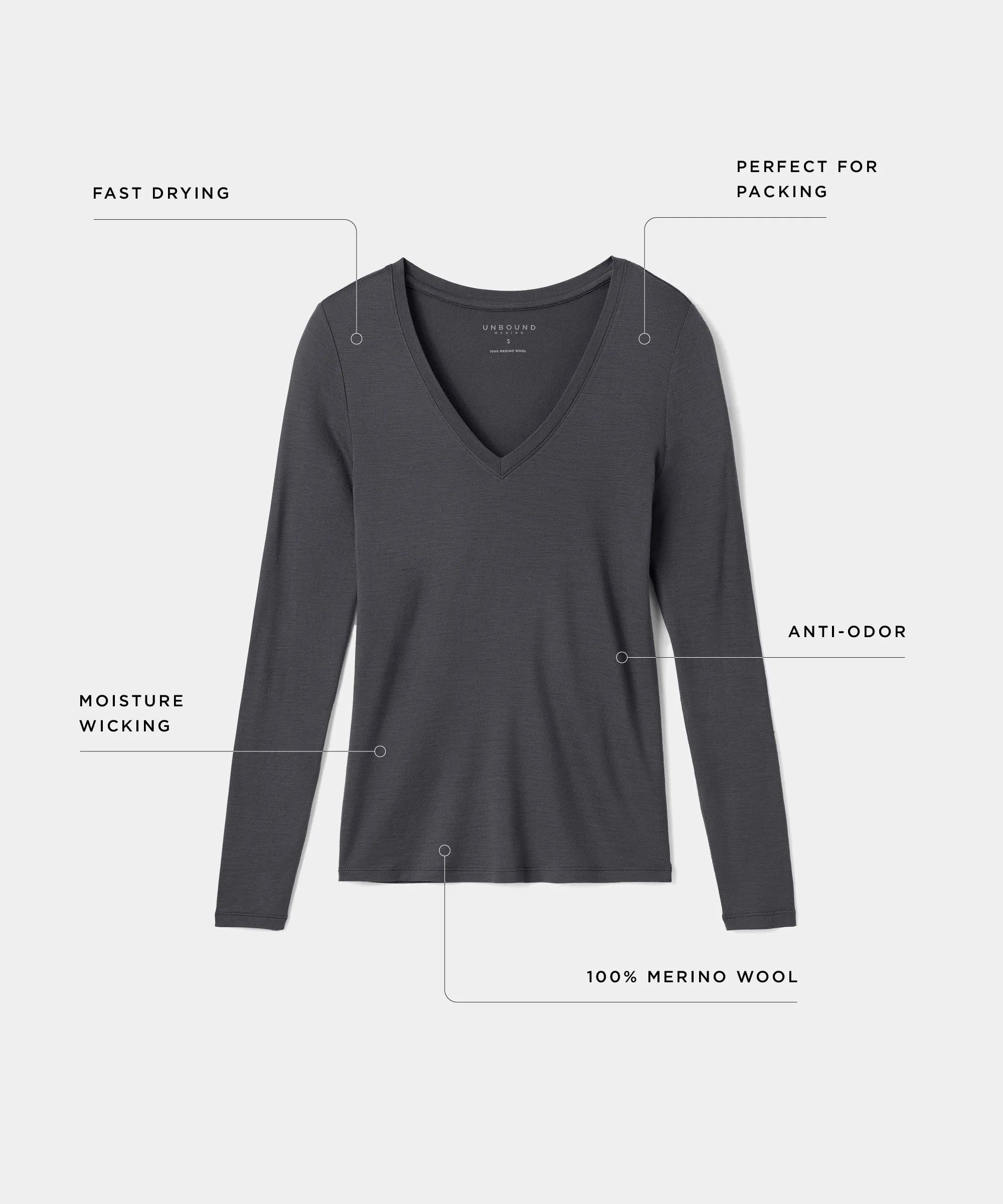 Women's Slim Merino Long Sleeve V-Neck