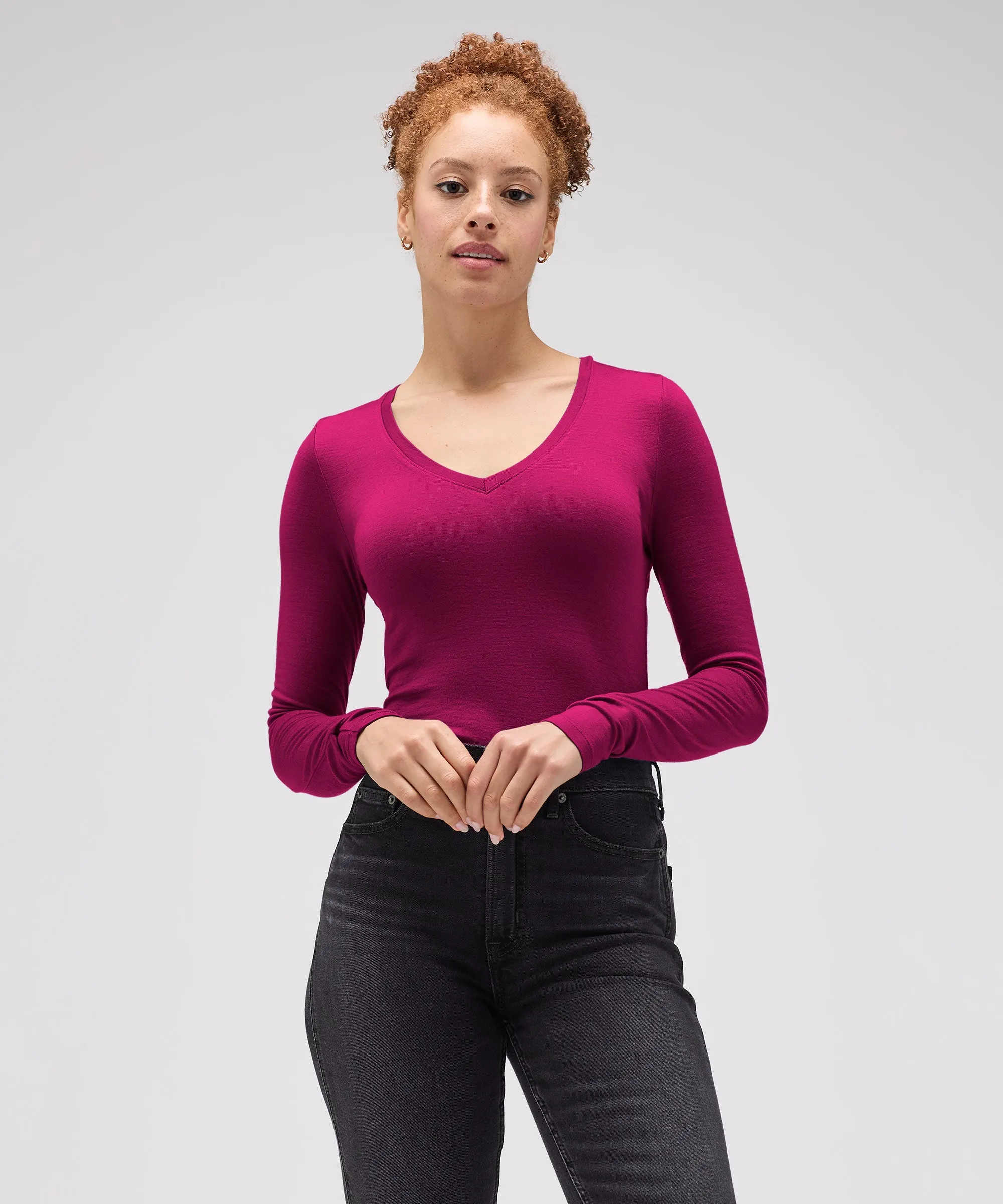 Women's Slim Merino Long Sleeve V-Neck